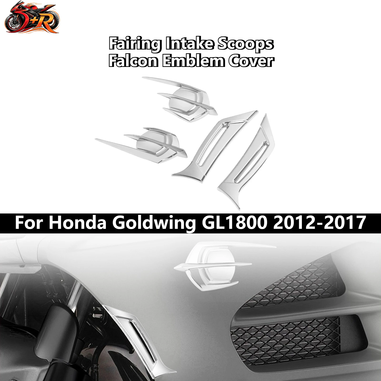 

New Fairing Intake Scoops Falcon Emblem Cover For Honda Goldwing GL1800 2012-2017 2016 2015 2013 2014 Motorcycle Accessories