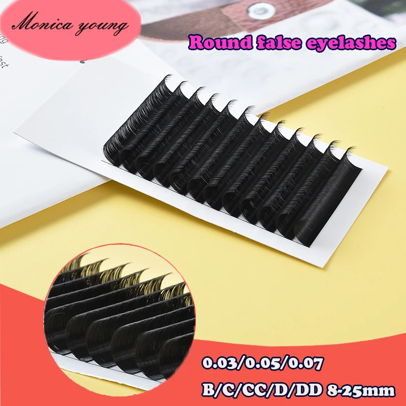 Classic Lashes Extensions 8-20mm Individual Eyelash 12 Rows Premium Silk Lash Russian Volume Dark Black Matte For Professionals