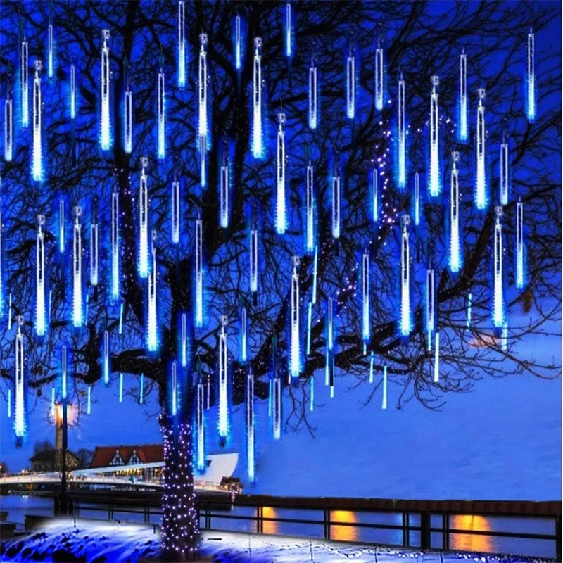 30/50cm LED Fairy String Light Outdoor Waterproof 8 Tube Meteor Shower pioggia festone Street capodanno decorazione di nozze di natale