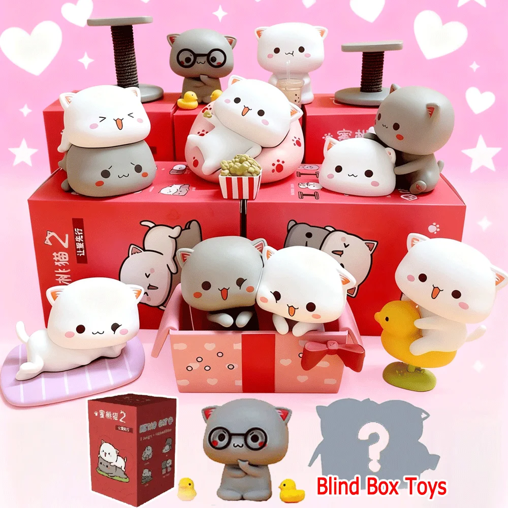 ميتاو القط الموسم 2 صندوق أعمى اللعب مفاجأة جمع أرقام عروسة كارتون نموذج صندوق عشوائي غامض هدايا عيد ميلاد للأطفال