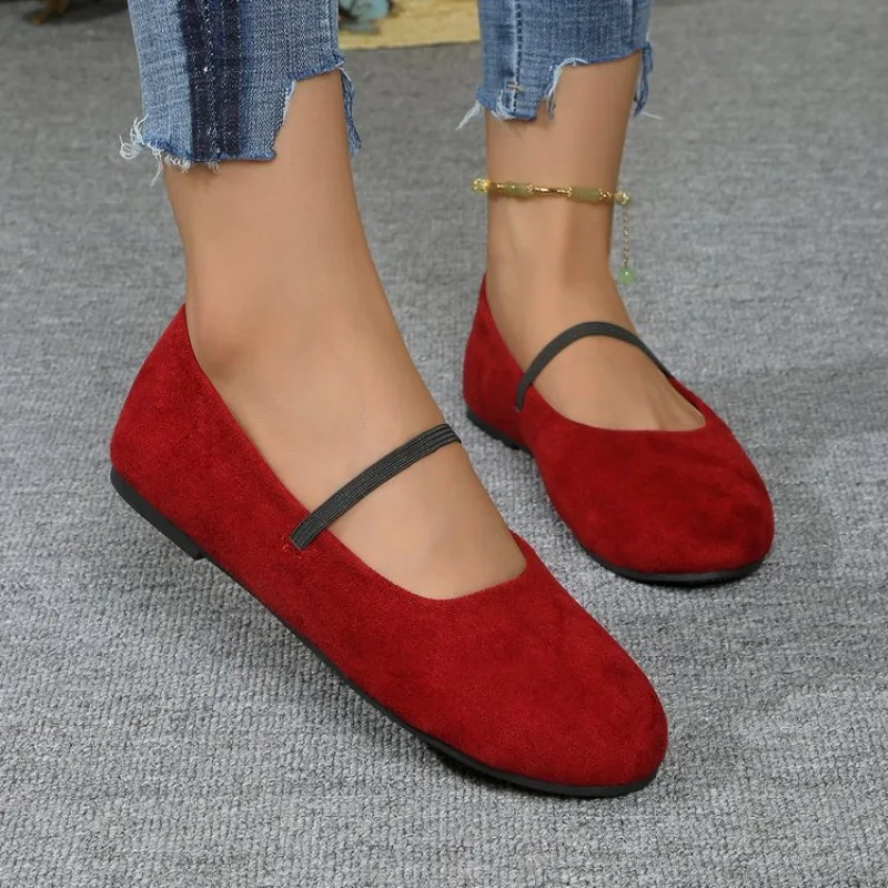 ballet flats women round toe elastic band shoes newwomen cozy 2026 view 3