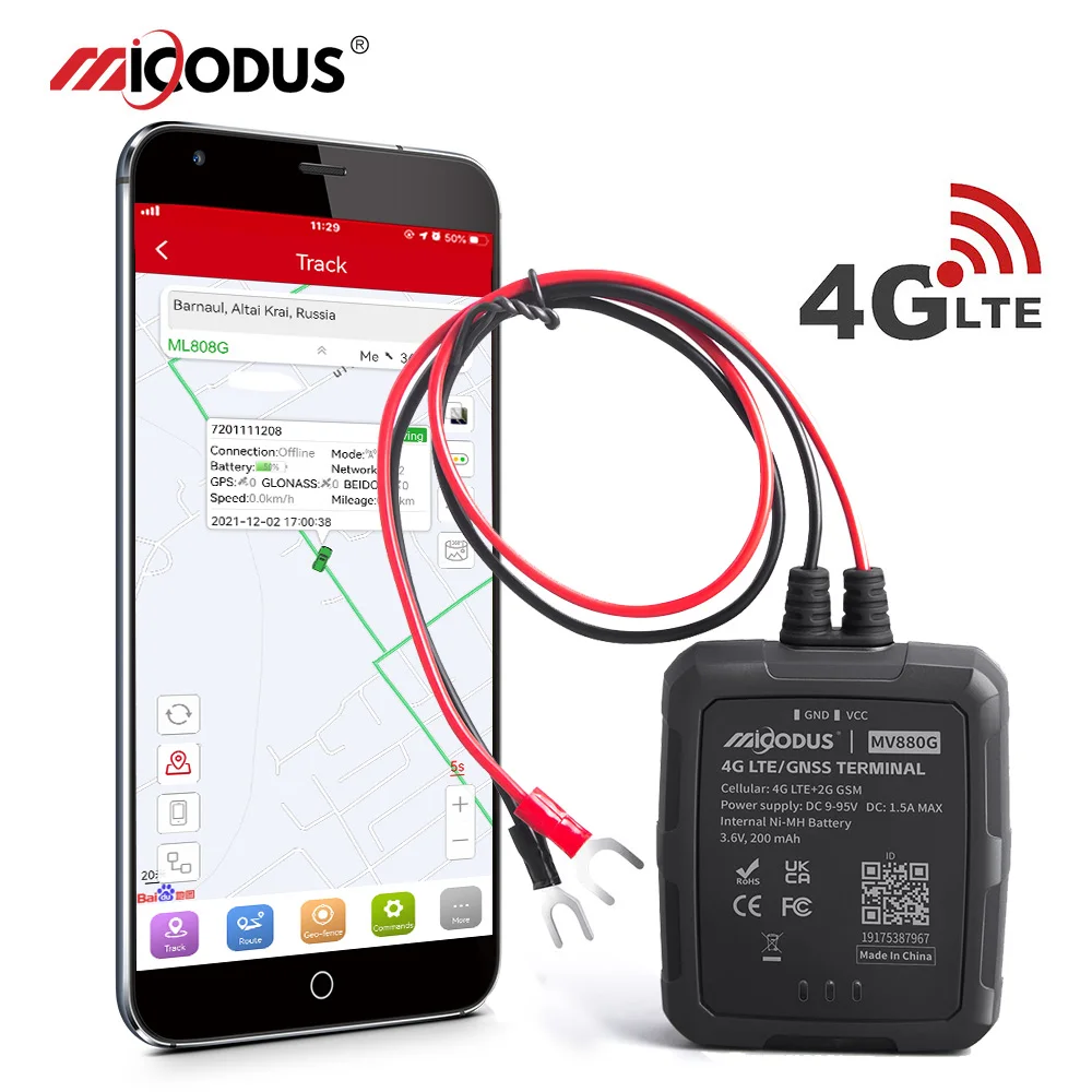 IP67 Waterdichte Auto Gps Tracker 4G Plug Play Anti Diefstal Real Time Locatie Motorfiets Mini Gps Tracking Device MiCODUS MV880G - afbeelding 2