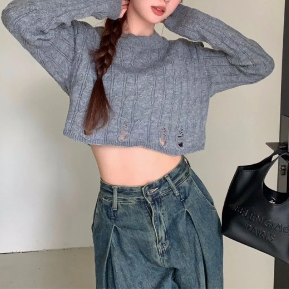 Crop Top Pullover Kawaii Donna Concerto Prestazioni Semplice Regolare Casual Quotidiano Basic Moda Donna Gioventù Adolescente Preppy College