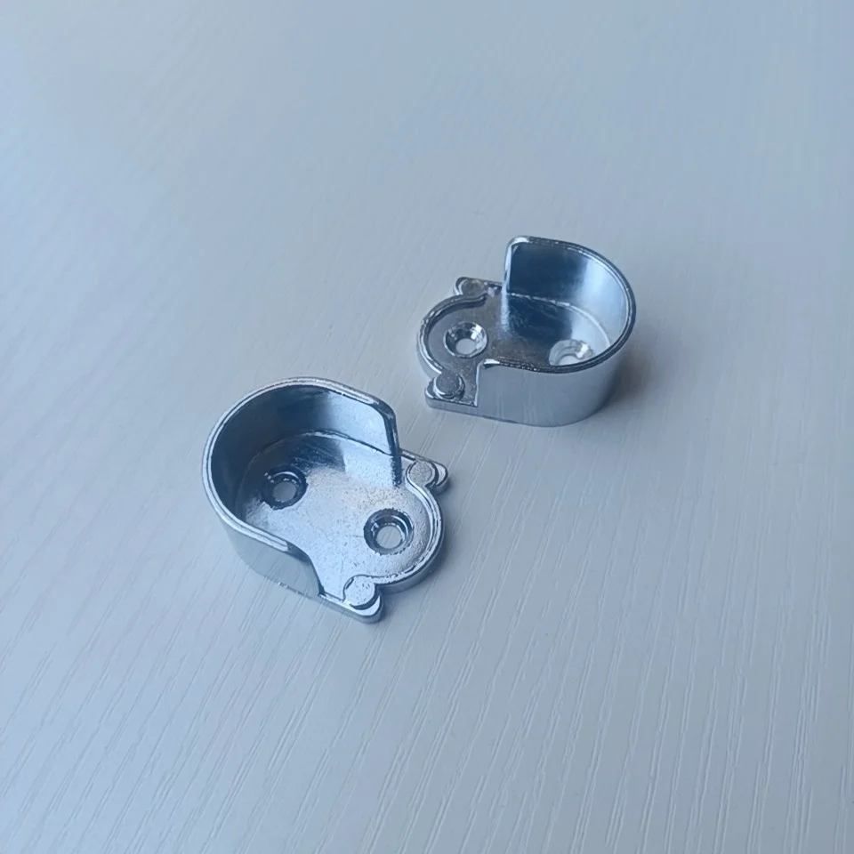 25 Verdikte Basis Zinklegering Pijp Socket Open Flens Base Kledingkast Kleren Opknoping Staaf Ondersteuning Ronde Housekeeping Hardware