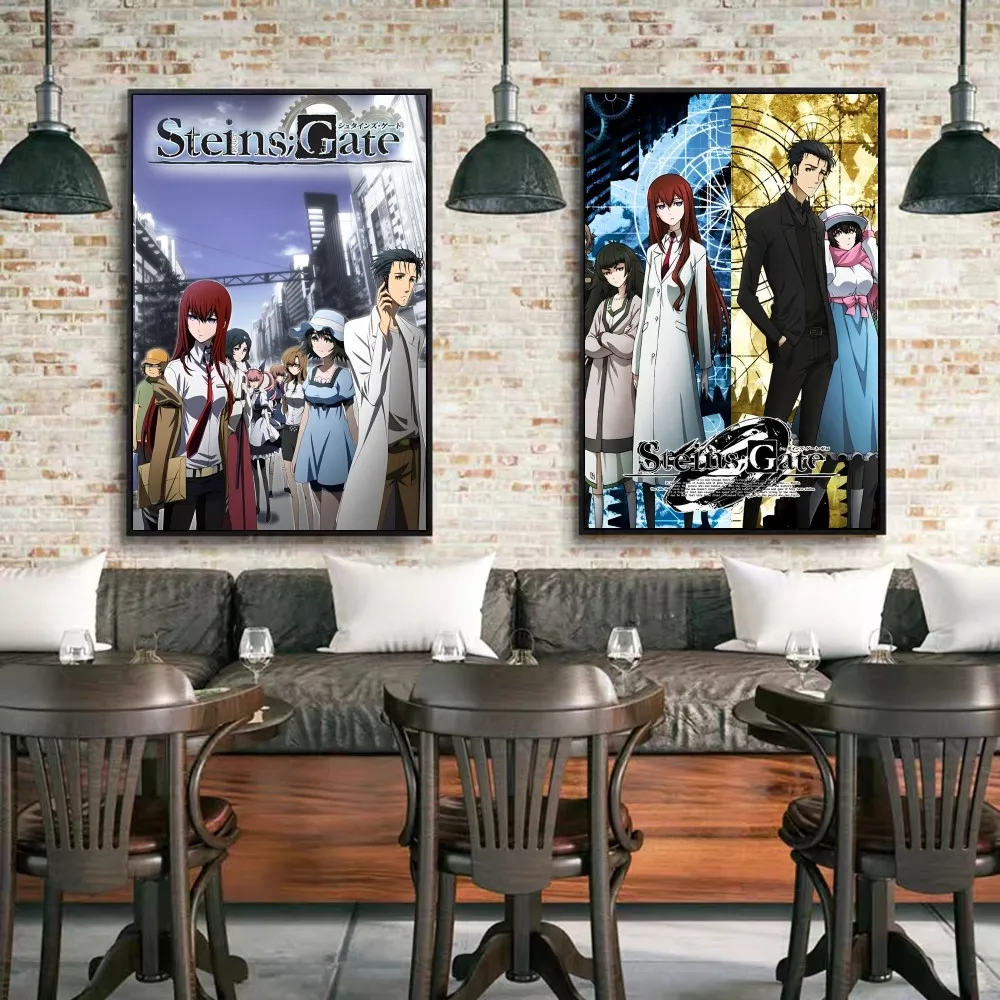 Anime Steins Gate Classic Movie Posters Vintage Room Bar Cafe Decor Nordic Home Decor