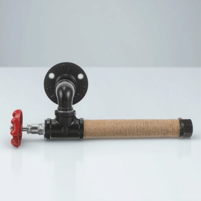 

Industrial Style Wall Mount Towel Holder Iron Pipe Wall-Mounted Rack Multi-Functional Kitchen Sundries Holder Sturdy Tissue