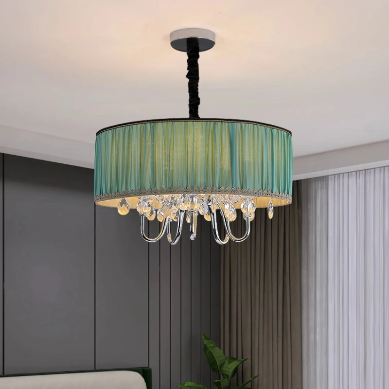 Japanese Light Luxury Crystal Chandelier Lamps Aesthetic Nordic Modern Living Room Bedroom Board Pendant Lamp Lustre De Salon