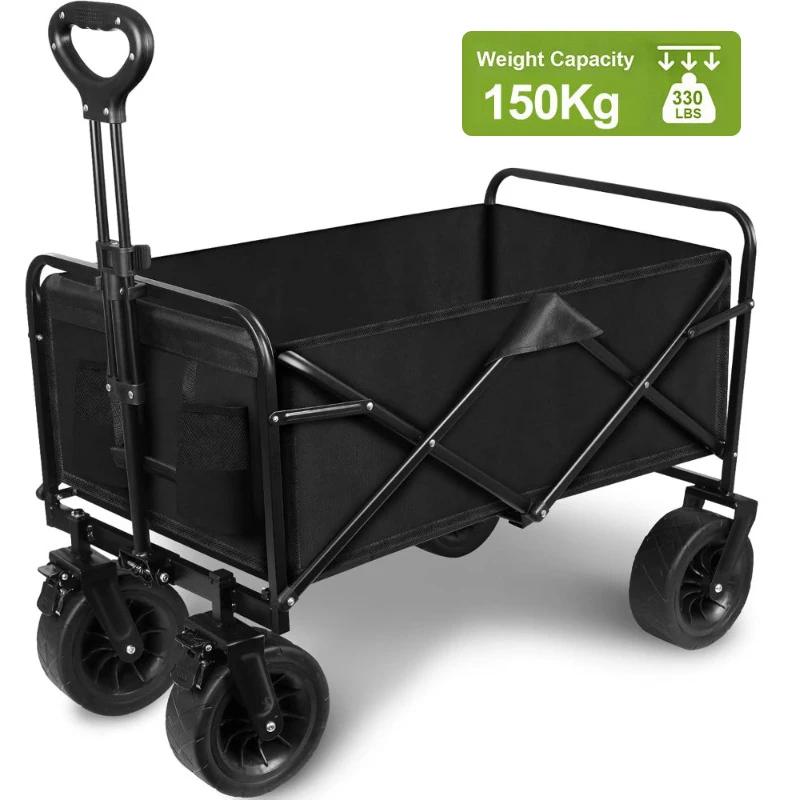 Portable Folding Shopping Cart Large Capacity Camping Wagon Wheels Outdoor Shopping basket carrier Trolley Foldable Fishing cart