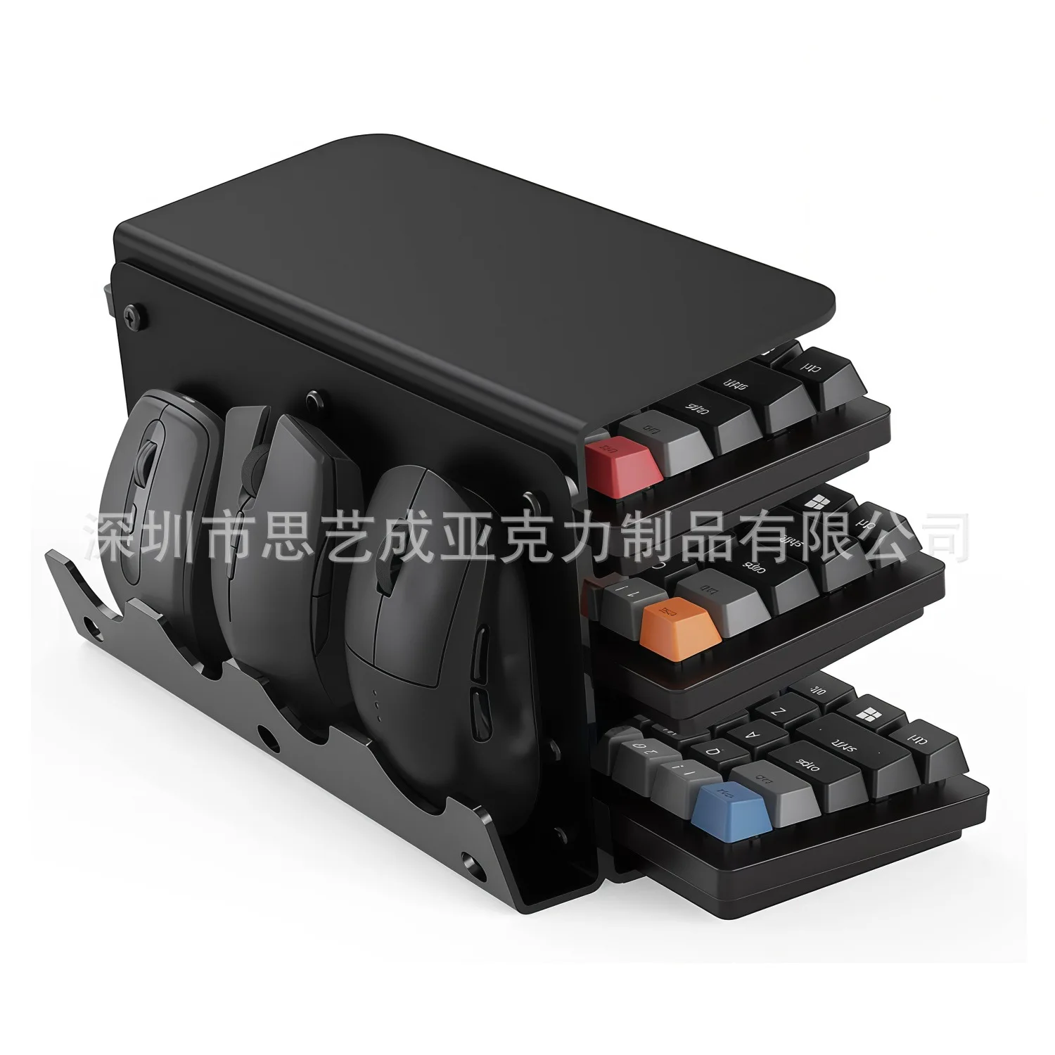 New 3-layer Acrylic Keyboard Holder, Desktop Transparent Gaming Keyboard, Heightened Tilt Computer Keyboard Holder
