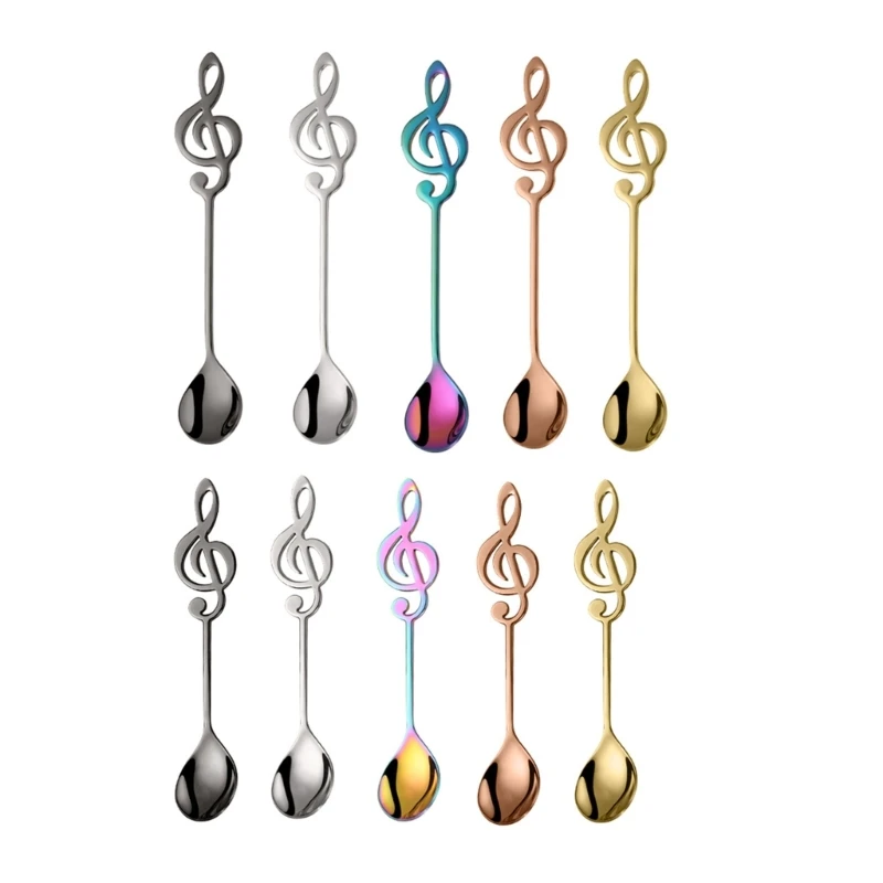 Musical Note Spoon Mug Teaspoons Dessert Spoon Dinnerware Kitchen Tableware Tool