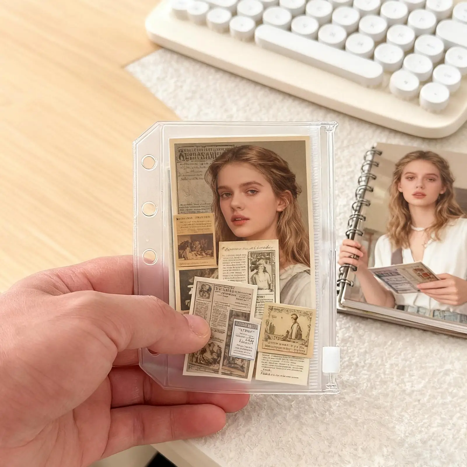 Sheet Protectors Clear 10 Pieces 5-Ring M5 Zipper Sticky Note Sleeves Binder Card Sleeves For Professionals Travelers Artists