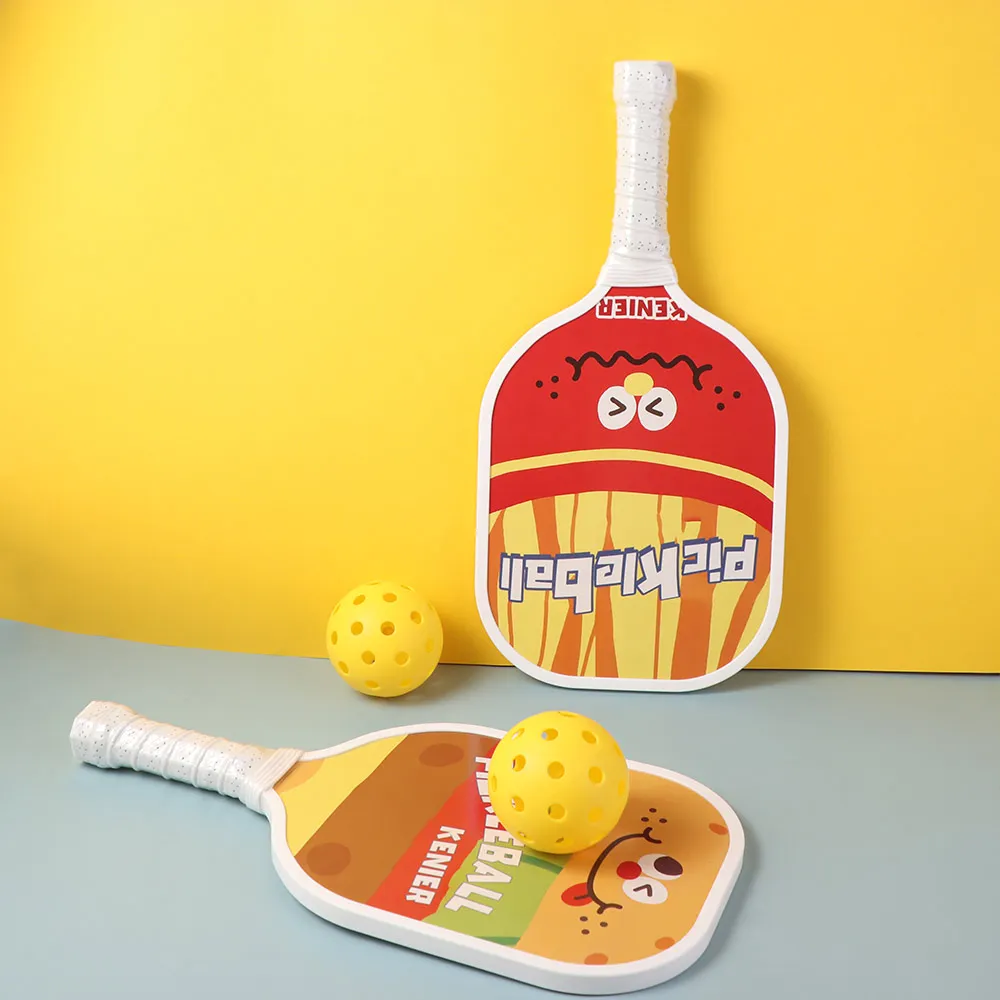

2 Pickleball Racket Pickleball Paddles Set Non Slip Grip Fiberglass Surface Pickleball Racket 4 Balls