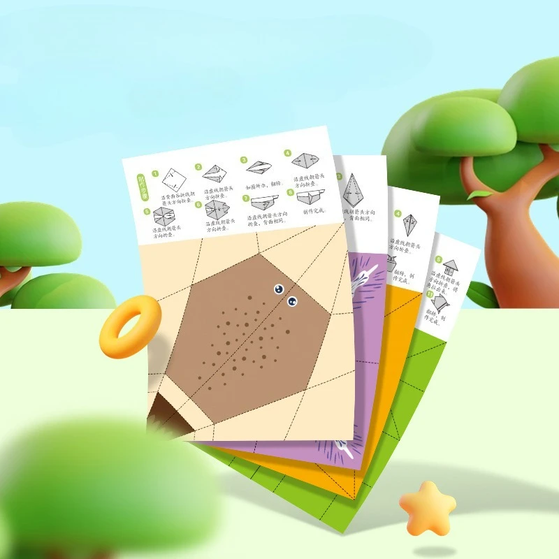 1 Juego de Kit de Origami tridimensional, libros guía artesanal, proyectos de arte artesanal, suministros para principiantes, niños y niñas