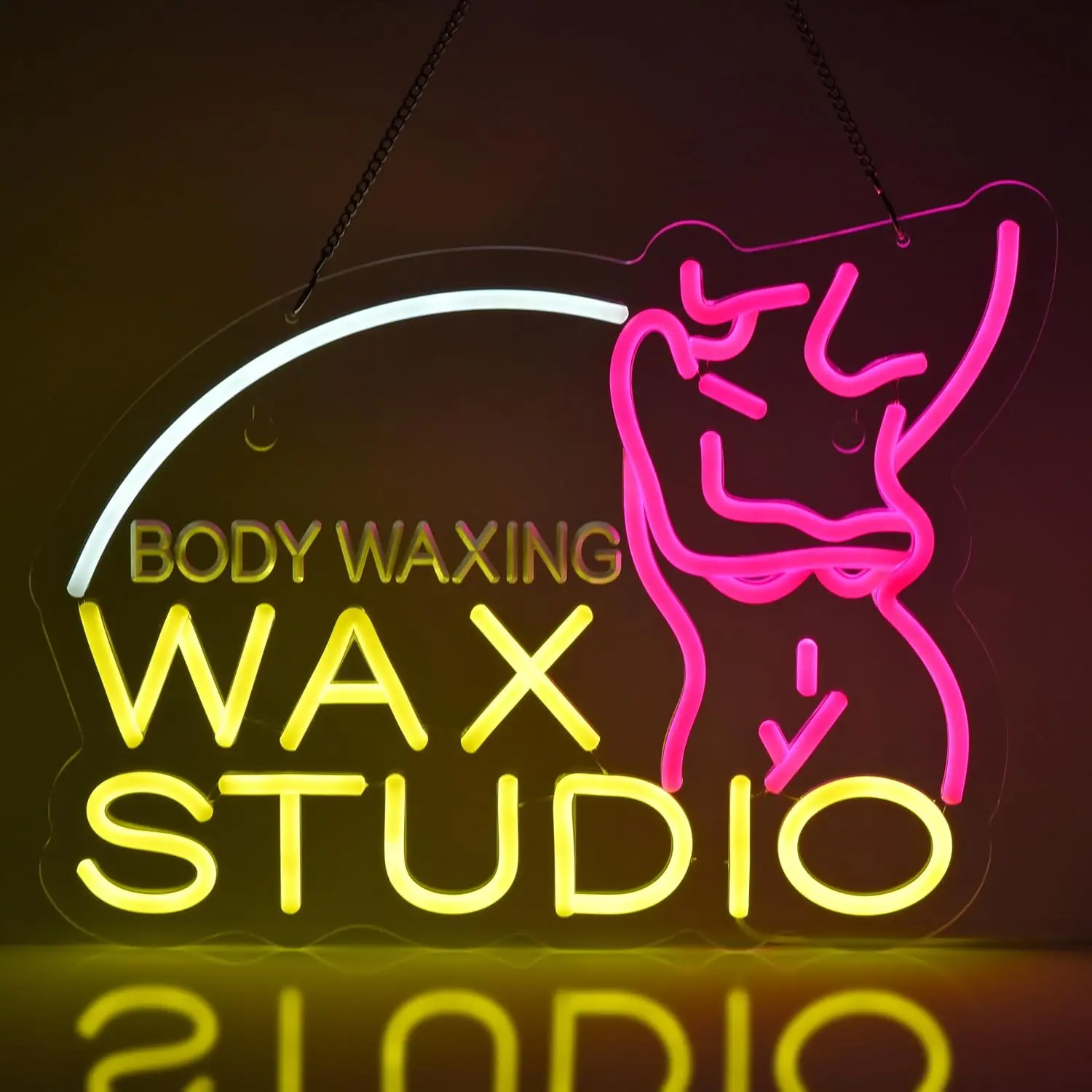 Wax Studio Neon Sign LED Neon Light Sign Wall Art Decor for Business Spa Beauty Room Nail Brows Lashed Salon Stores Barber Shop