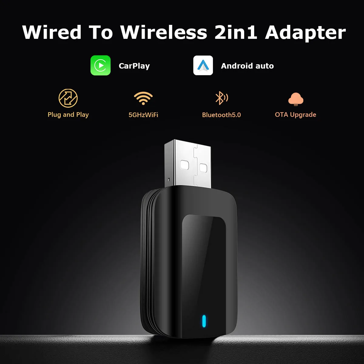 

New 2in1 Wireless CarPlay Adapter Android auto for iPhone Android Plug And Play WiFi Smart Mini Box Wireless CarPlay Dongle