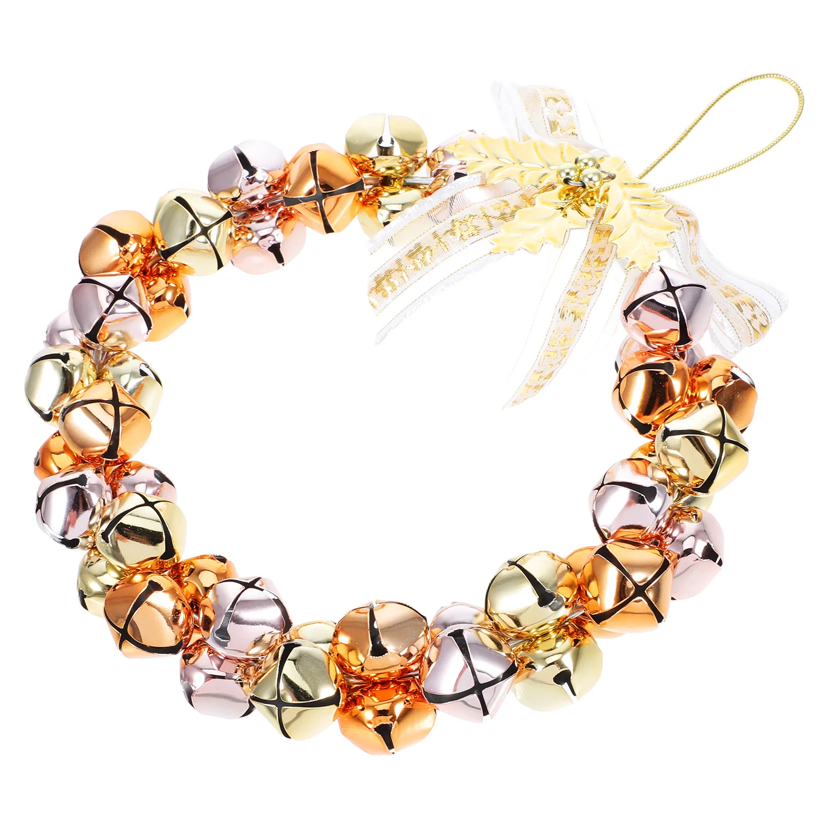 

1pc Christmas Wreath Xmas Iron Bell Design Hanging Garland For Door Wall Stairs Party Supply Holiday Decoration Festive Home