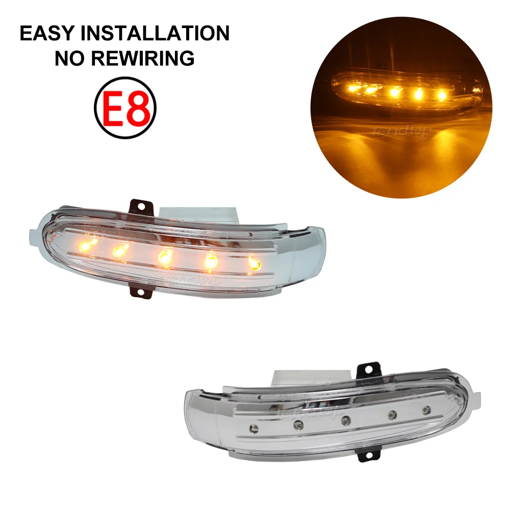For Mercedes Benz C Class W203 S203 CL203 C30 1/2Pcs Turn Signal Light LED Flashing Side Rearview Mirror Indicator Blinker
