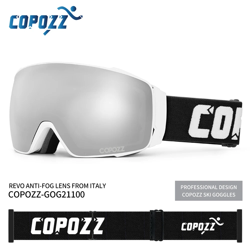 COPOZZ スキーゴーグル磁気吸引ダブルレンズ防曇 UV400 保護男性女性新しいアウトドアスポーツスキーアイウェア ﻿