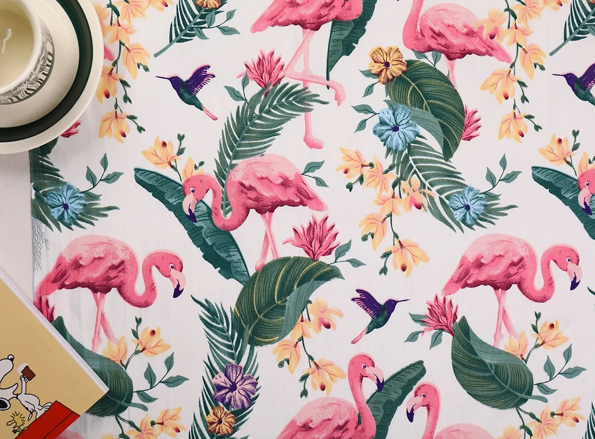 New Flamingo twill 100% cotton fabric DIY sewing bedding apparel dress patchwork fabric kids handwork cotton cloth tecidos tilda