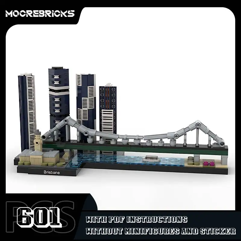 Landmark Architecture Brisbane Skyline Model Street View Skyscraper Building Blocks Assembly Technology Bricks Toy Kit Kids Gift