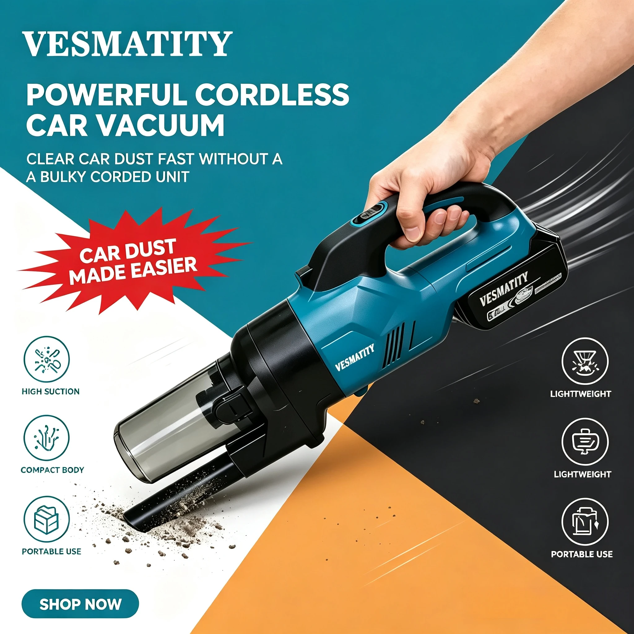 Electric Vacuum Cleaner Handheld Cordless Vacuum Home Car Dual Use Portable High Power Cleaning Tool for Makita 18V Battery