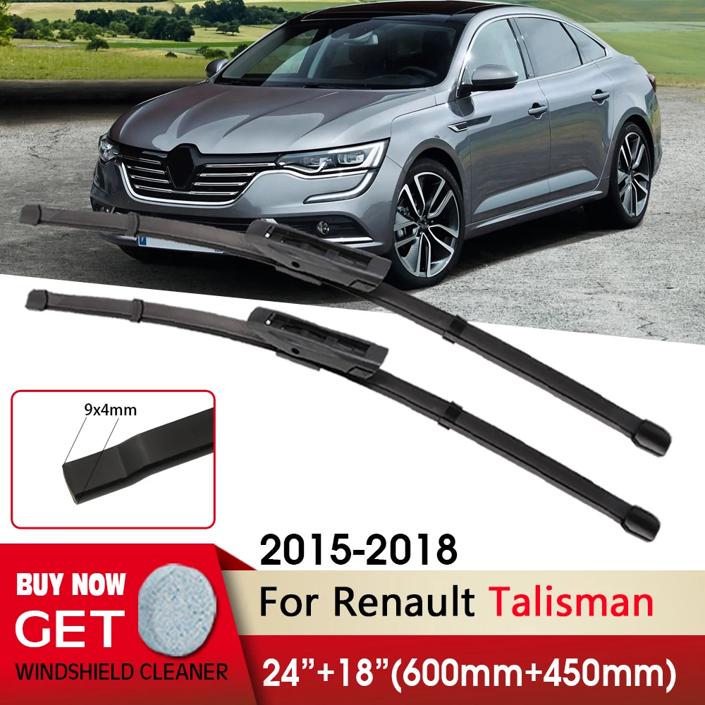 

Car Wiper RHD&LHD Front Wiper Blades 24"+18" For Renault Talisman 2015-2018 Fit Bayonet Arm Windshield Windscreen Front Window