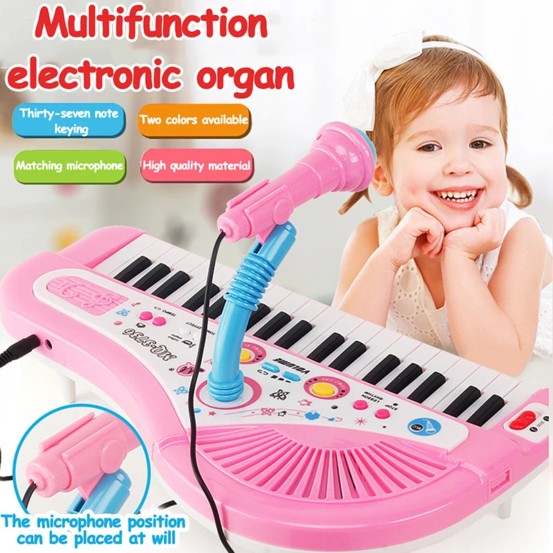 37 Keys Piano Keyboard Electronic Digital Piano With Built-in Speaker Microphone Portable Beginners Keyboard Kids Electric Piano
