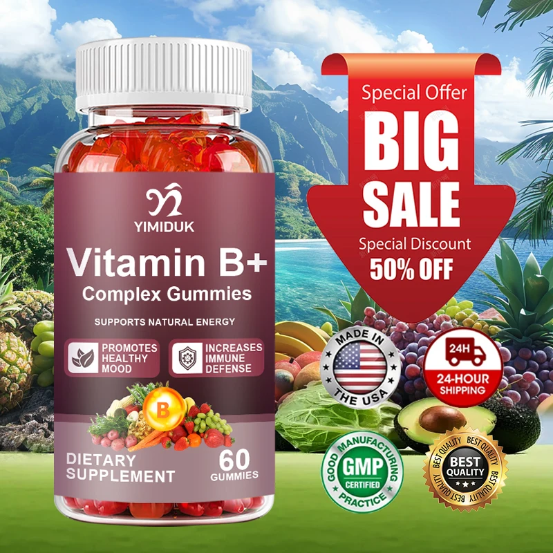 

Vitamin B Complex Gummies, B Complex Vitamin Supplement for Women & Men, B Vitamins Complex Gummies for Energy and Brain Health