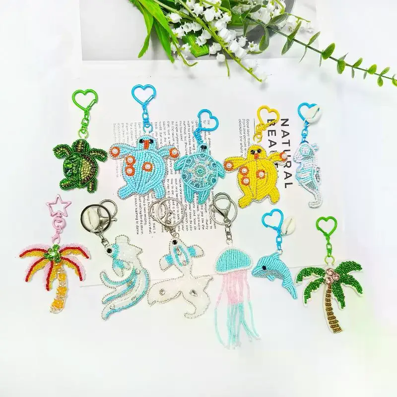 Очаровательная нашивка с аппликацией в виде морской жизни, кокосовой пальмы, кристаллы, морская звезда, блестки, одежда ручной работы из бисера, пришивные нашивки, сумка, кулон