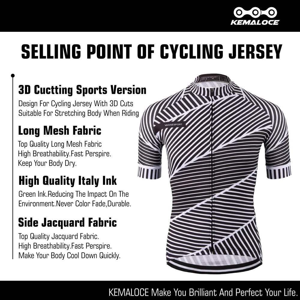 KEMALOCE Cycling Jersey Black Summer Men Adult Tight Fitting Bike Suits Polyester Short Sleeves Comfortable Bicycle Jersey