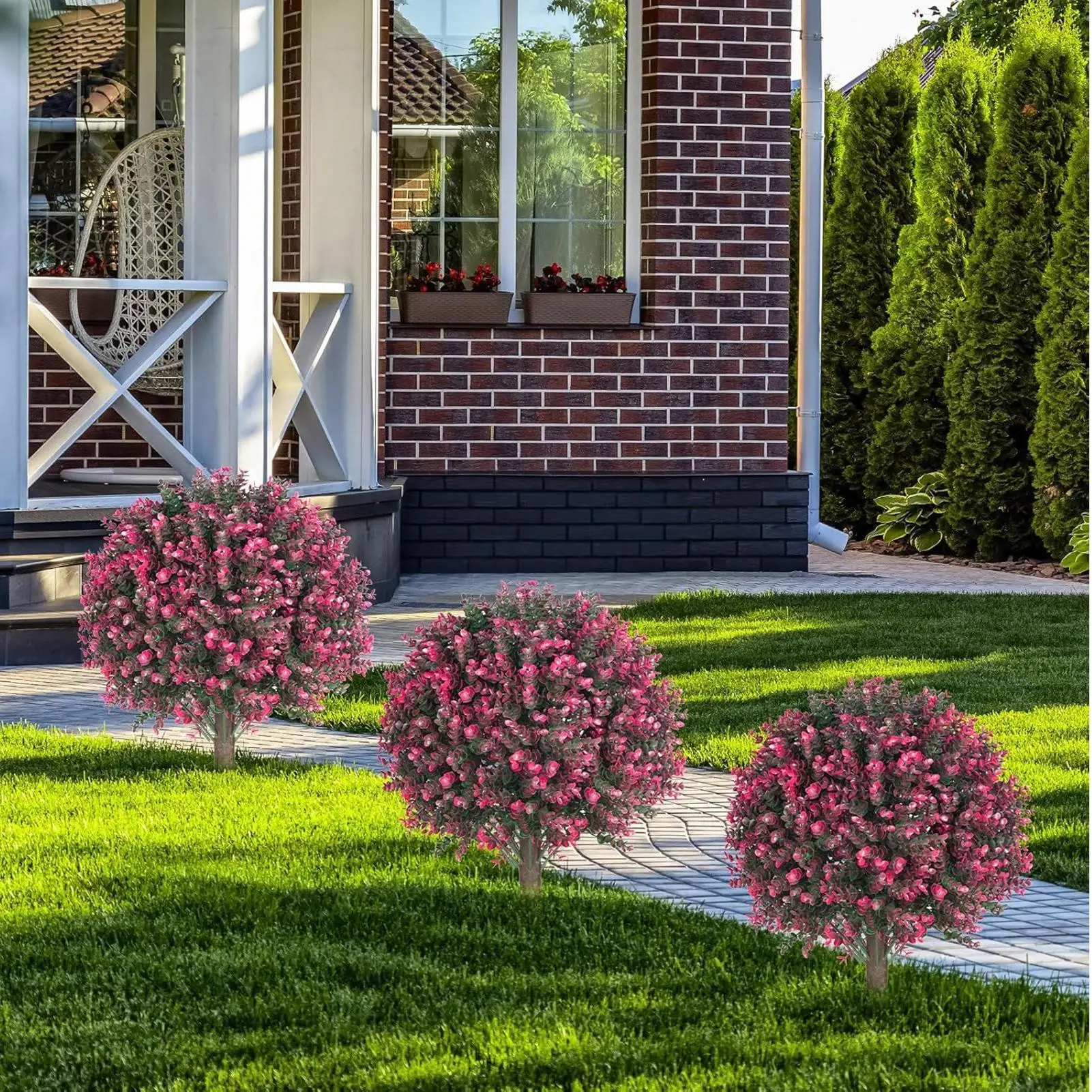 

Самшит Топиар устойчивый к атмосферным воздействиям 23-дюймовый куст искусственные уличные деревья искусственный топиарий для сада, двора, патио, лужайки, подъездной дороги