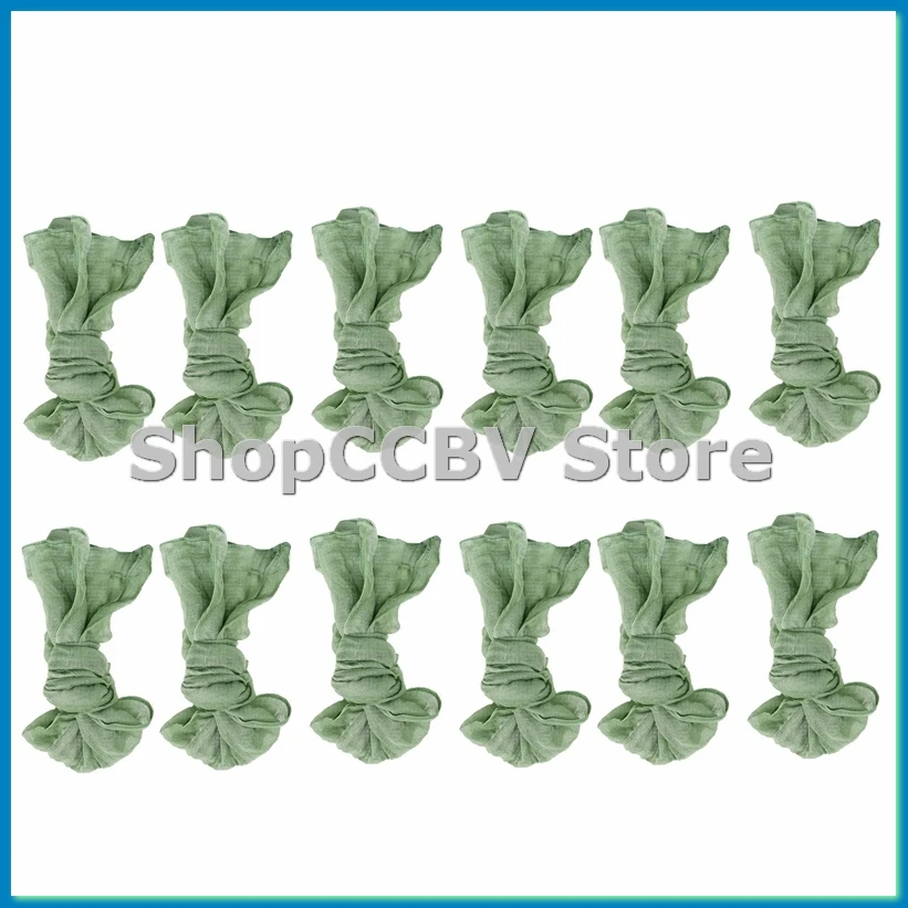 

Gauze Cheesecloth Napkins Wrinkled Dinner Napkins Table Napkins Decorative Cloth Napkins (Green, 12 Packs)-A50M