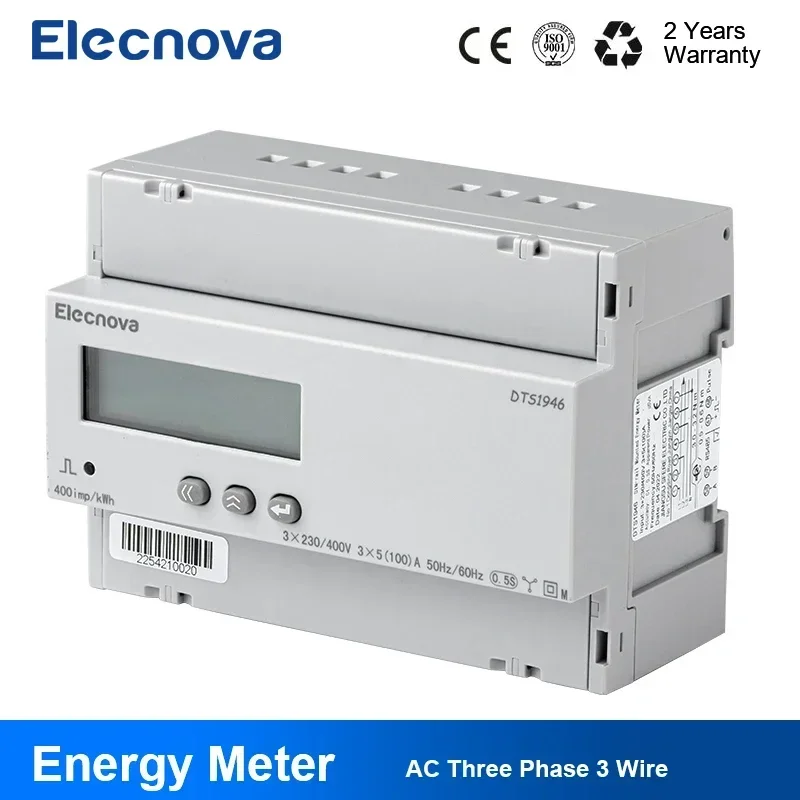 Misuratore di energia su guida DIN energia solare RS485 Modbus AC 3 fasi Digital LCD Monitor di consumo elettrico multimetro 50/60Hz DSS1946