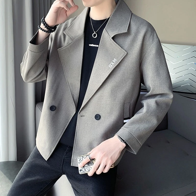 

With Embroidery Man Suits and Blazers Clothes Fashionable Original Simple Breasted Coats New in Spring Autumn Jacket for Men