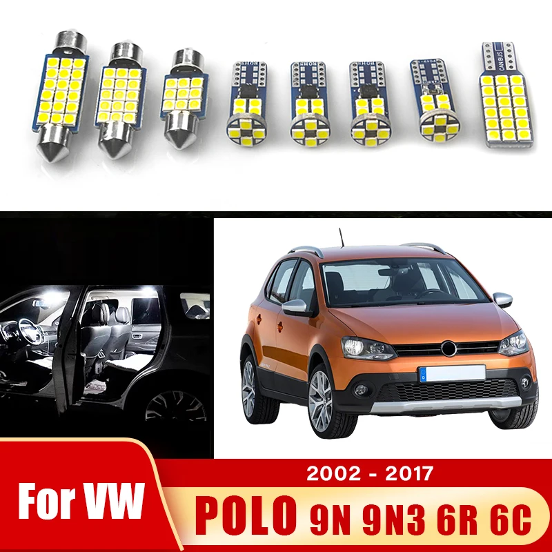 

Светодиодные лампы для автомобилей Volkswagen VW POLO 9N 9N3 6R 6C 2002-2017: подсветка салона, зеркала, багажника, аксессуары