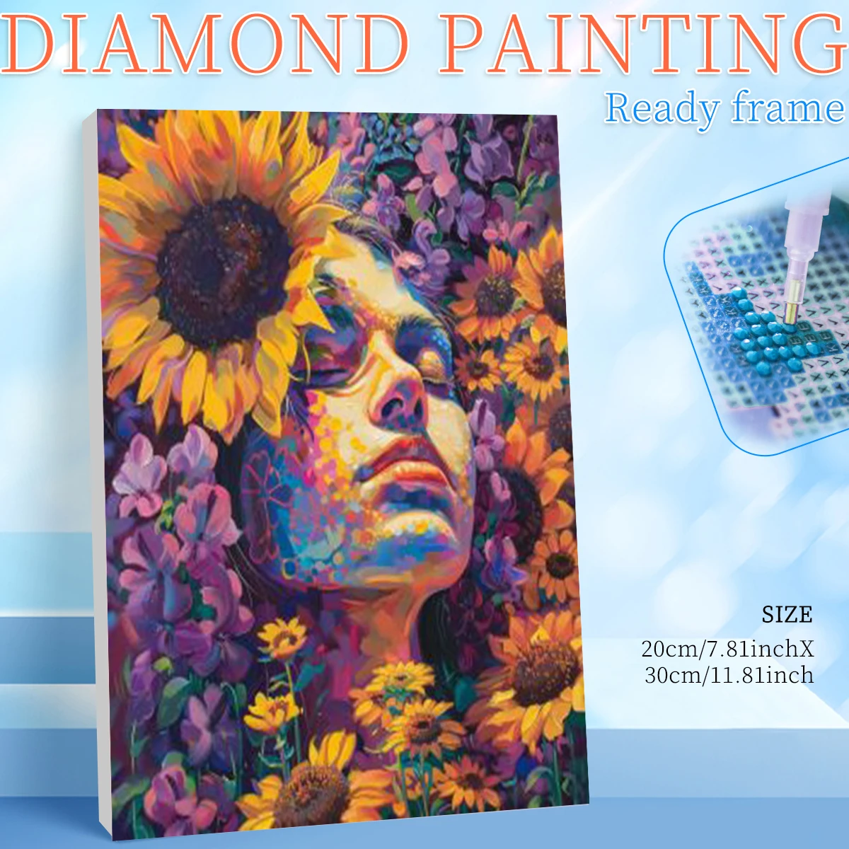 

RUOPOTY Framed Flower Woman Diamond Painting Diy Gift Diy Adult Crafts Kits Landscape Full Round/Square Crafts Gift Home Wall Ar