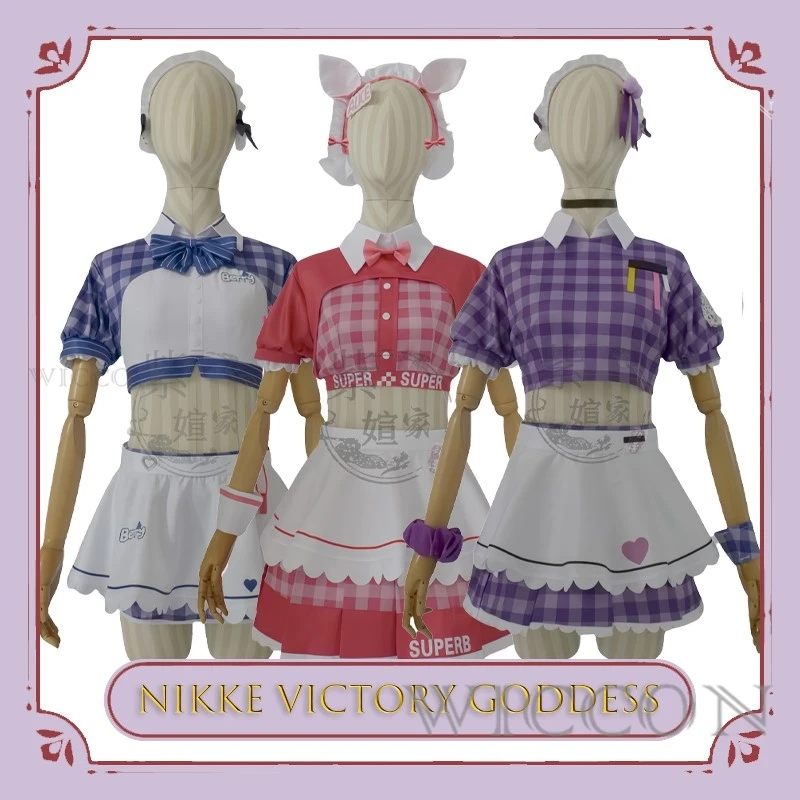 

NIKKE Victory Goddess Crepe Collaboration Alice Naja Tia Maid Косплей Аниме Наряд Хэллоуин Kawaii Ролевые игры
