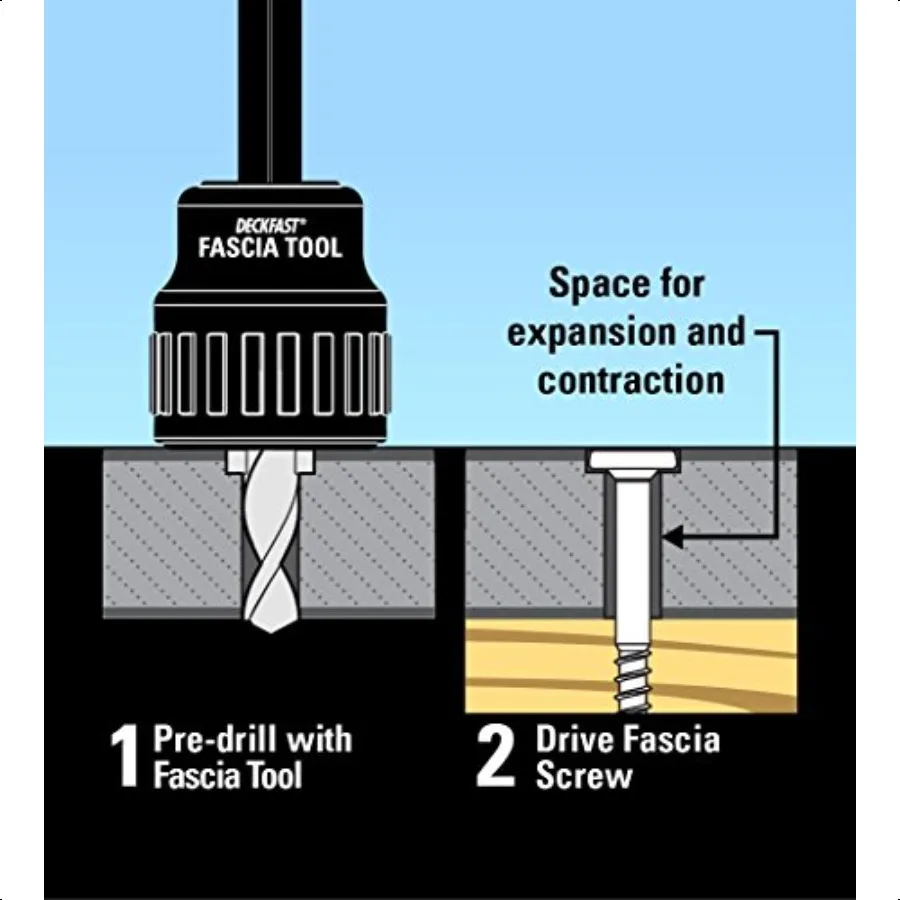 Винты для фасции палубы 100 блистерных упаковок, теплый серый, нержавеющая сталь 305, 9 x 17 8