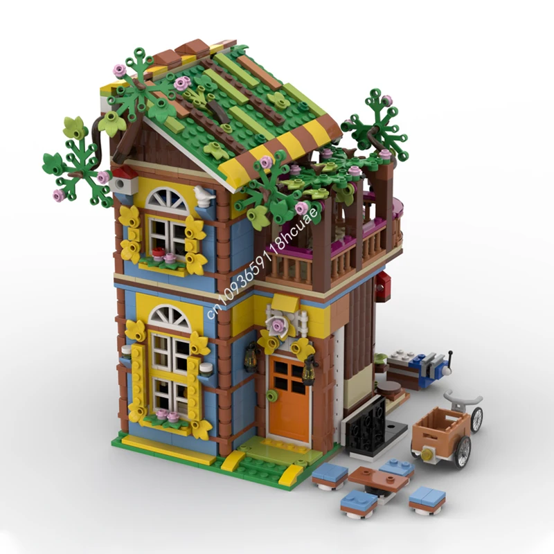 Moc Andrea's House Amizade Treehouse Edifício Modular Personalizado Street View Modelo Bloco de Construção Diy Tijolos Educacionais Brinquedo Presente