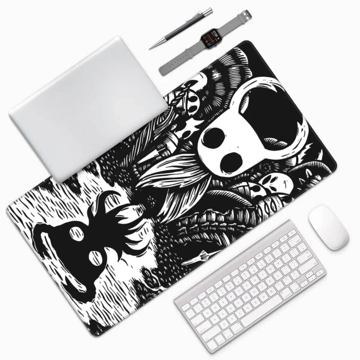 

Ghost Knight Graphic Art Hollow Knight Funny Game Large Mouse Pad Computer Keyboard Mouse Mat Gaming PC Laptop Desk Mat