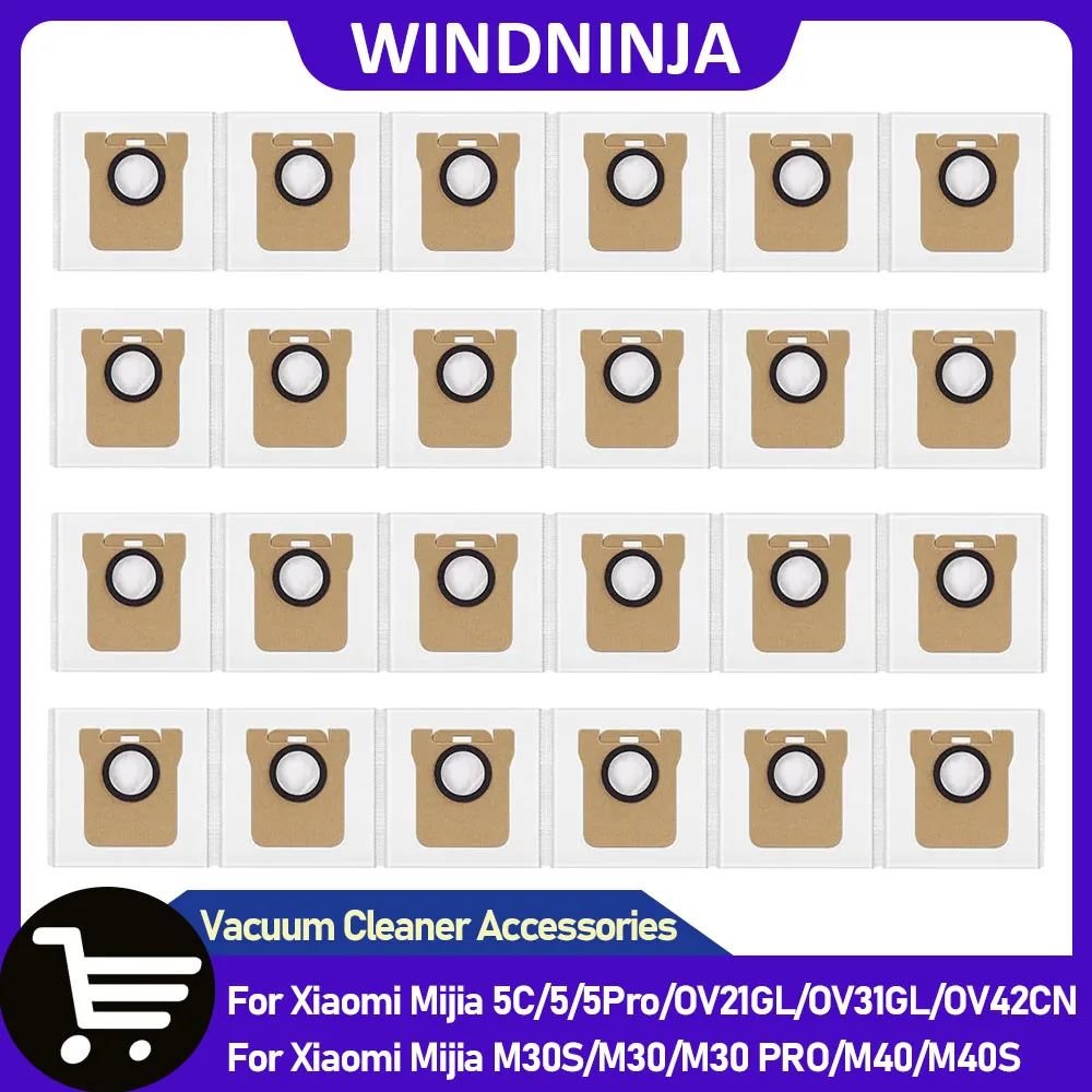 Dust Colletion Bags For Xiaomi Mijia 5C/5/5Pro/OV21GL/OV31GL/OV42CN/M30/M30S/M40/M40S Robot Vacuum Dust Bags Parts