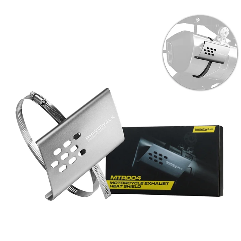 Rhinowalk Protezione per tubo di scarico moto Copertura scudo termico Protezione motore universale Accessori copertura antiscottatura XY