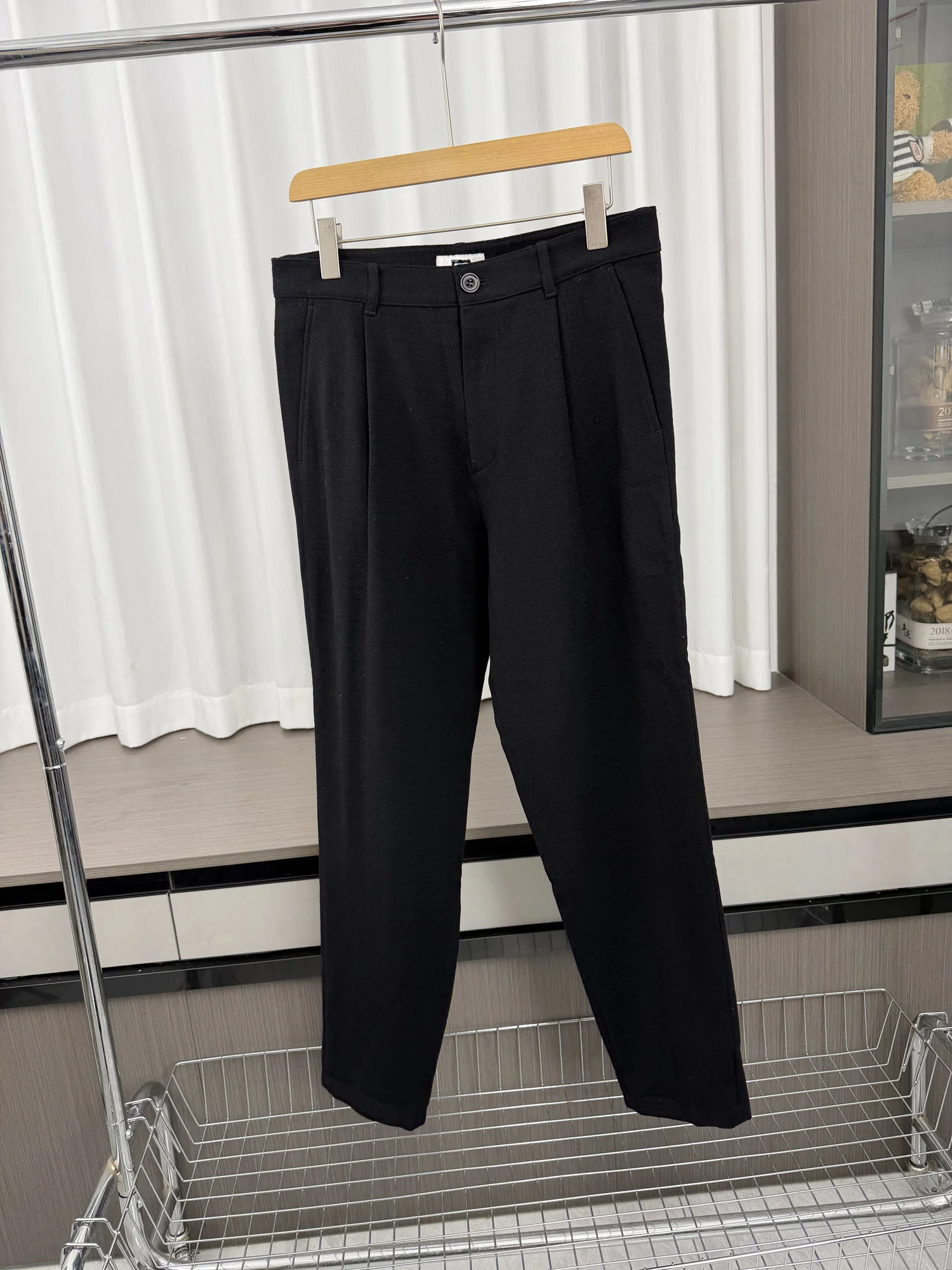 

Мужские повседневные брюки из шерстяной смеси прямого кроя для осени и зимы, для деловых поездок и повседневной носки, удобные прямые брюки-трубы