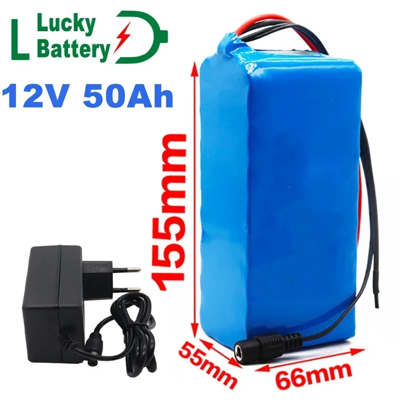 Lucky 12V 50000mAh 3S8P Battery Pack 18650 Lithium Battery Protection Board 12V 40000mAh for inverter miner with 12.6V Charger