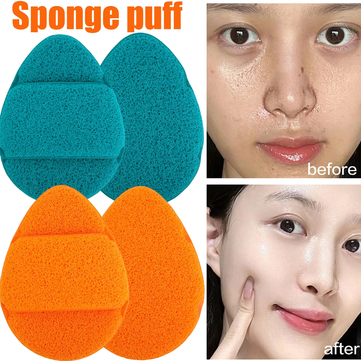 1/2PCS Face Wash Cleansing Puff Soft Cosmetic Sponge Deep Facial Cleansing Mask Makeup Remover Cosmetic Puff Reusable Clean Tool