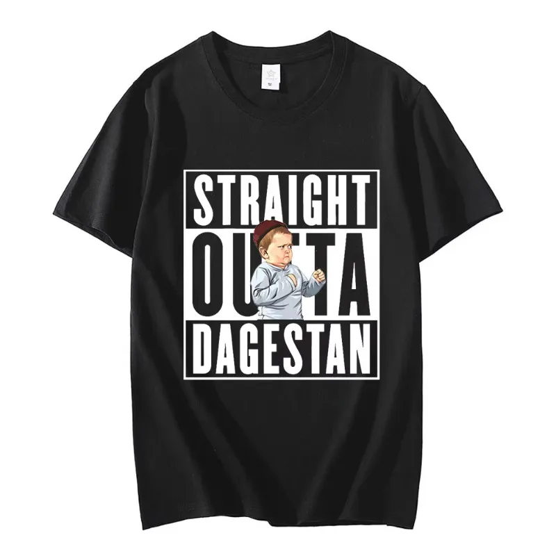 Hasbulla Fighting Meme T-shirt Men Women Straaight Outta Dagestan Mini Khabib Blogger Graphic Print T Shirt 100% Cotton T-shirts