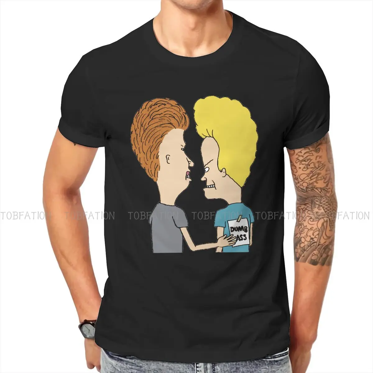 Beavis and Butthead Funny Sarcastic Cartoon Prank for Beavis Dumb Tshirt Homme Men's Polyester Streetwear Blusas T Shirt For Men