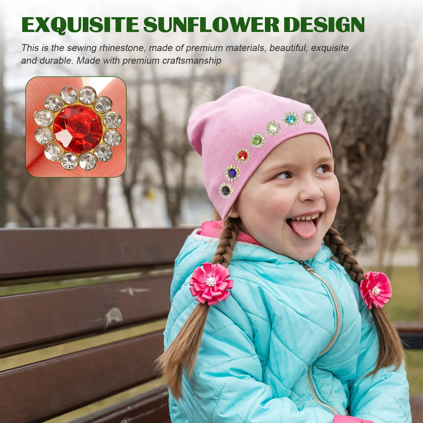 

200Pcs Sunflower Design Sewing Rhinestones DIY Accessories Wedding Dress Clothes Embellishment Hair Brooch Bags Decoration