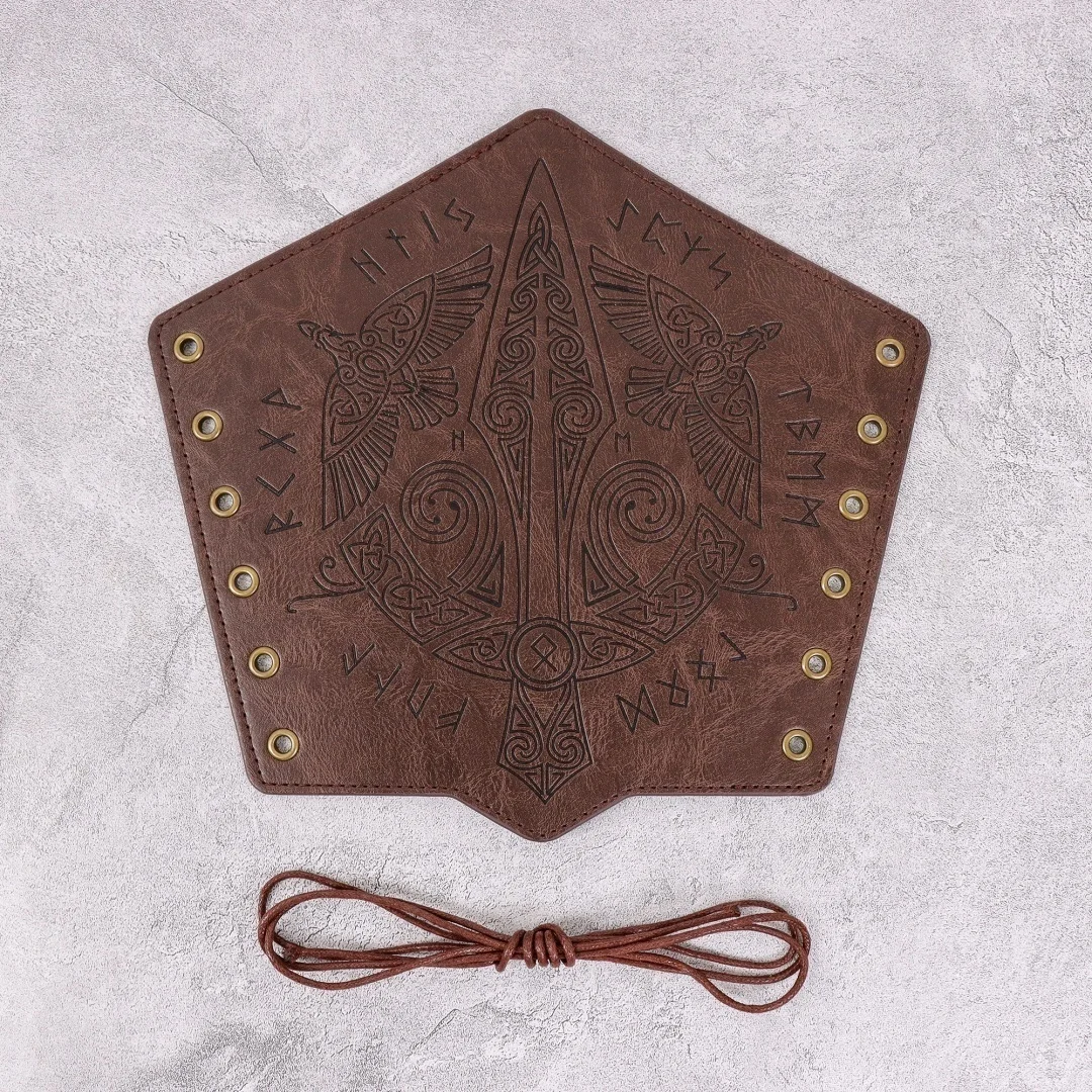 1 Stück Mittelalterliche Cosplay PU-Leder Rüstung Armwärmer Schnürung Herren Wikinger Piraten Ritter Handschuh Armreif Steampunk Zubehör – Detail 9