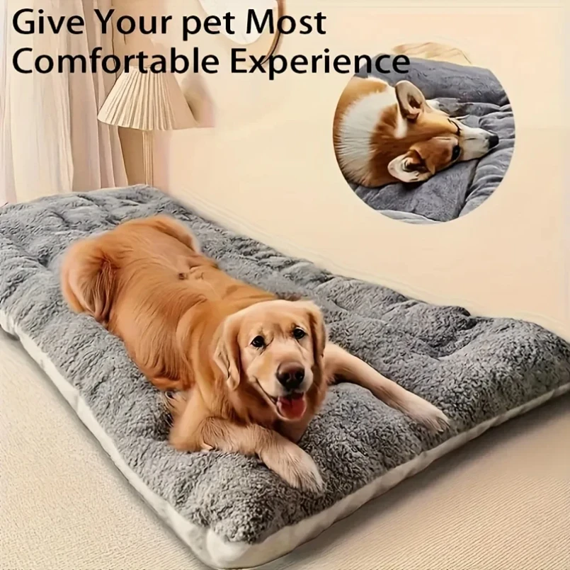 

Extra-large plush dog bed/sofa/cat bed/dog house/cage mat, thick and super soft polyester pet mat